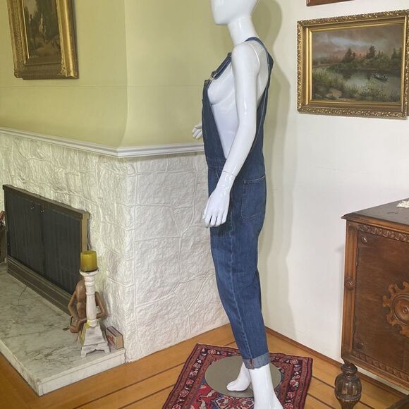 Gap Slouchy Cropped Denim Overalls Size Small - Picture 5 of 13